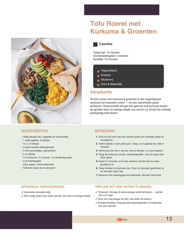 Voorbeeldpagina uit Veganistisch boek