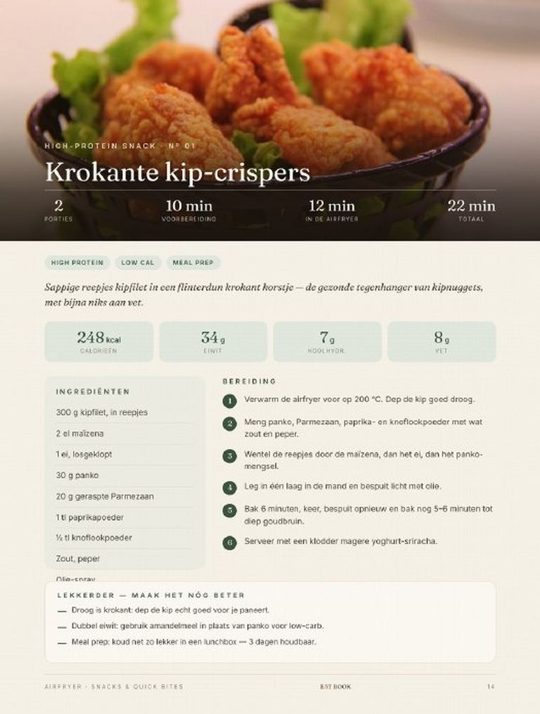Voorbeeld van een receptpagina